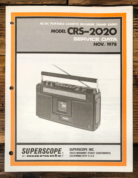 Superscope CRS-2020 Stereo Service Manual *Original*