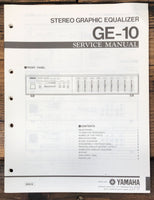Yamaha GE-10 Graphic Equalizer  Service Manual *Original*