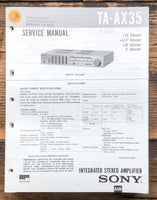 Sony TA-AX35 Amplifier  Service Manual *Original*