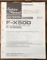 Pioneer F-X500 F-X500L Tuner  Service Manual *Original*