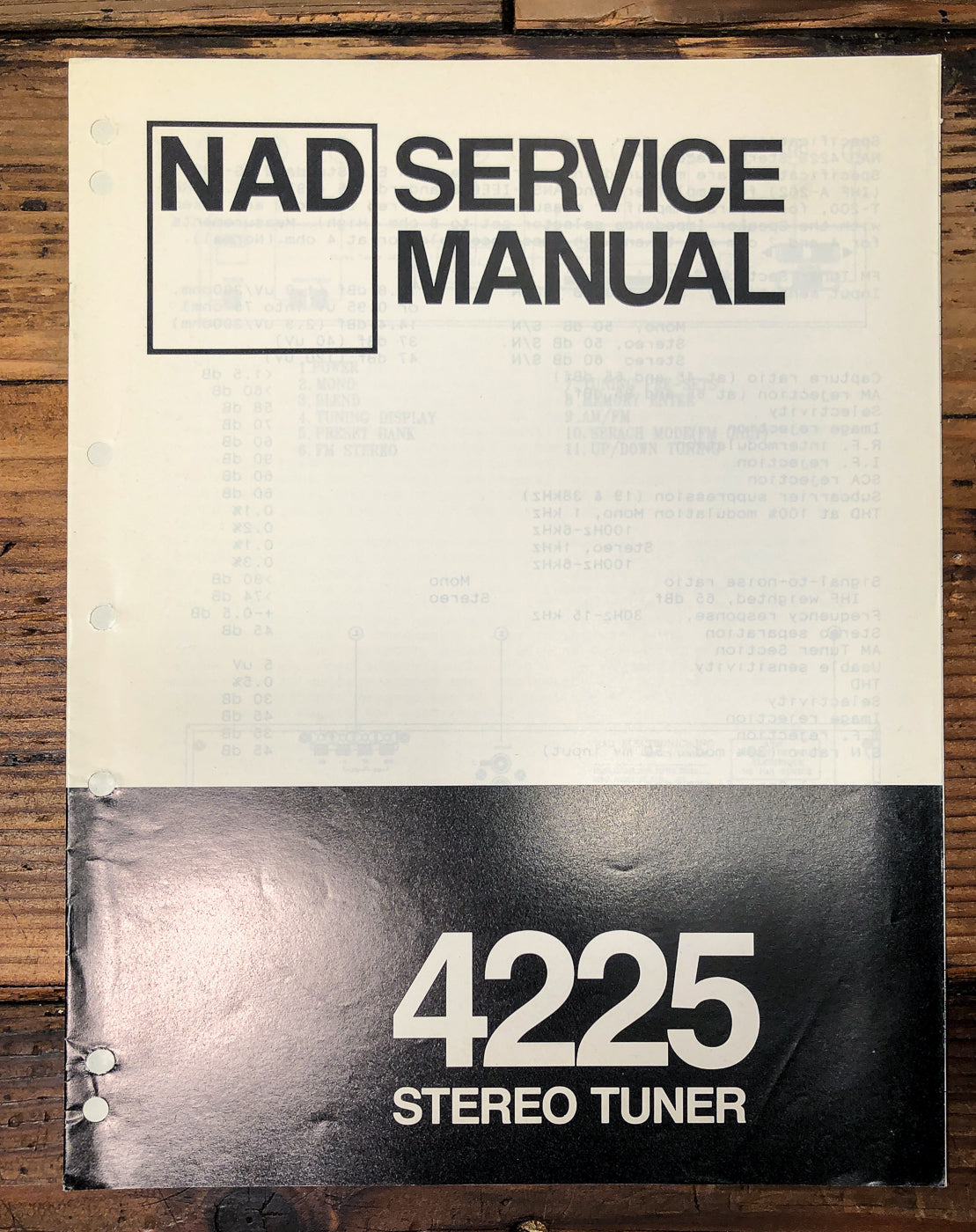 NAD Model 4225 Tuner Service Manual *Original*