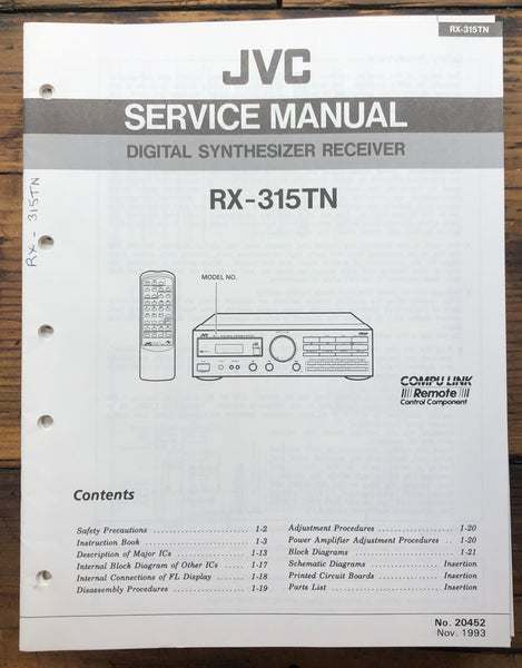 JVC RX-315 RX-315TN Receiver Owner & Service Manual  *Original*