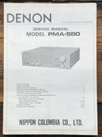 Denon PMA-550 Amplifier  Service Manual *Original*