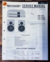 Sharp SA-103 CP-103L CP-103R Stereo  Service Manual *Original*