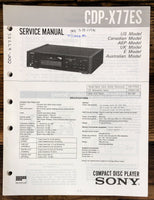 Sony CDP-X77ES CD Player  Service Manual *Original*