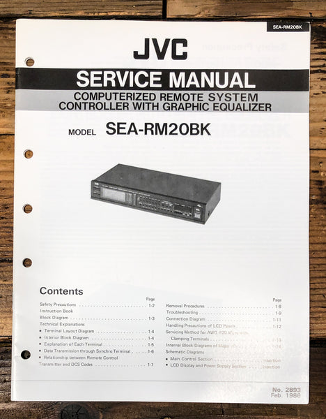 JVC SEA-RM20 BK Graphic Equalizer Service Manual *Original*
