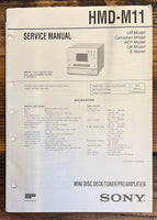 Sony HMD-M11 Mini Disc Stereo  Service Manual *Original*