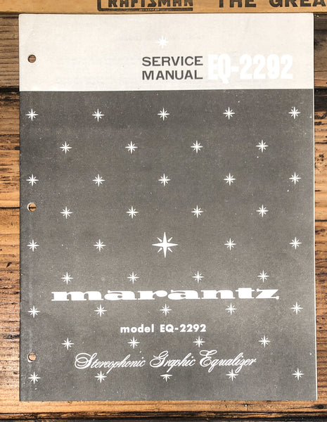 Marantz EQ-2292 Equalizer  Service Manual *Original*