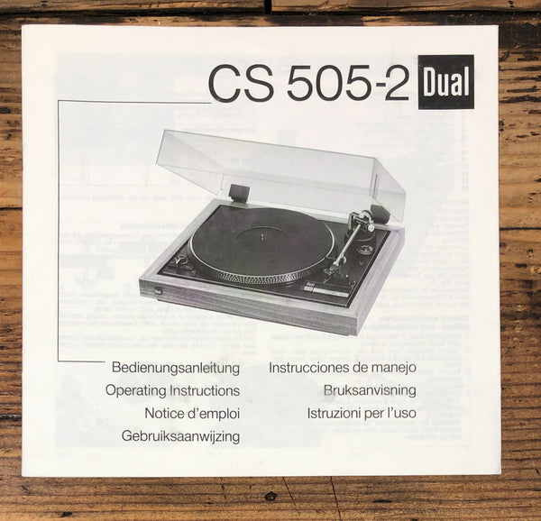 Dual CS 505-2 Record Player / Turntable  Owner / User Manual *Original*