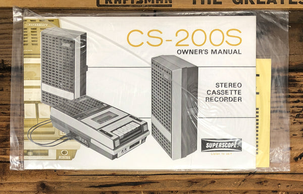 Superscope / Marantz CS-200S Cassette Recorder Owners / User Manual *Original*