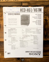 Sony HCD-H61 HCD-H61M Stereo  Service Manual *Original*