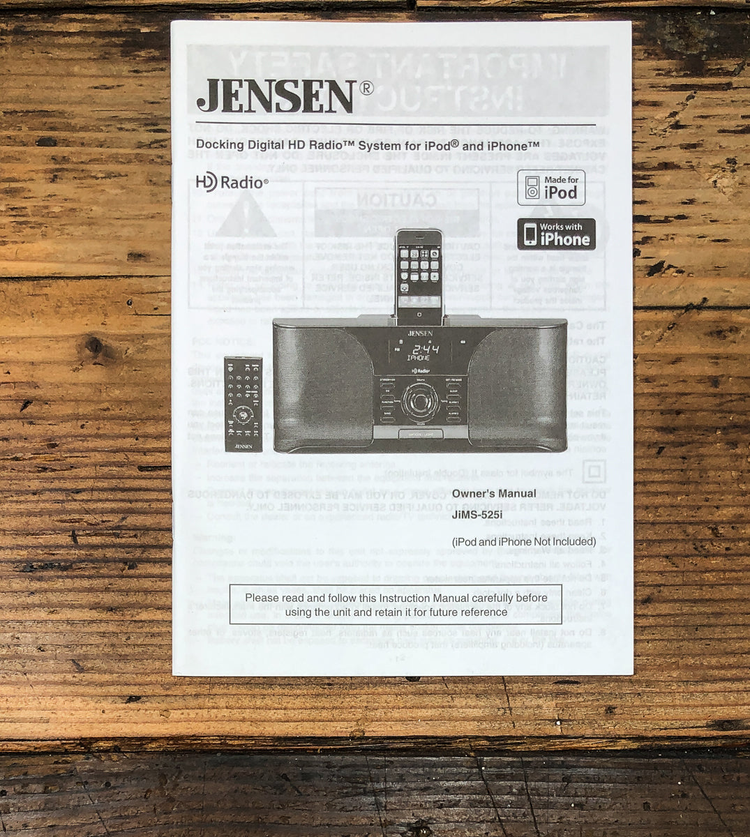Jensen JiMS-525i Radio Owners / User Manual *Original*