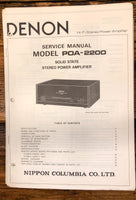 Denon POA-2200 Amplifier  Service Manual *Original*
