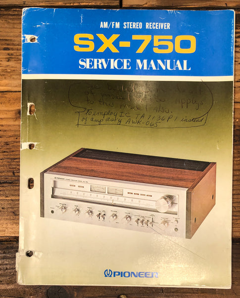 Pioneer SX-750 Receiver Service Manual *Original*