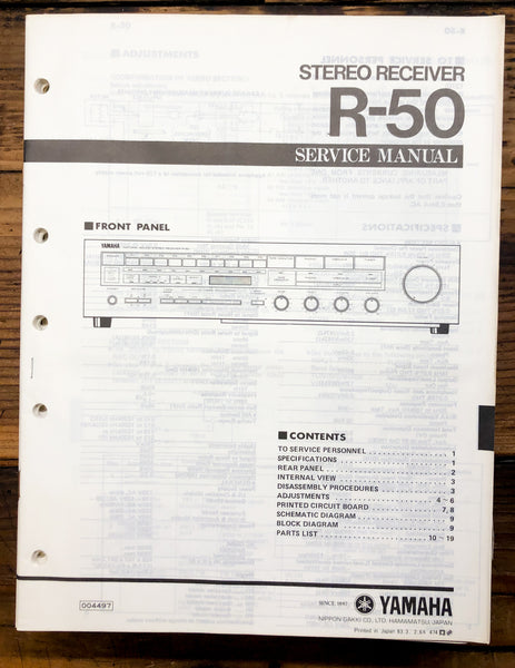 Yamaha R-50 Receiver  Service Manual *Original*