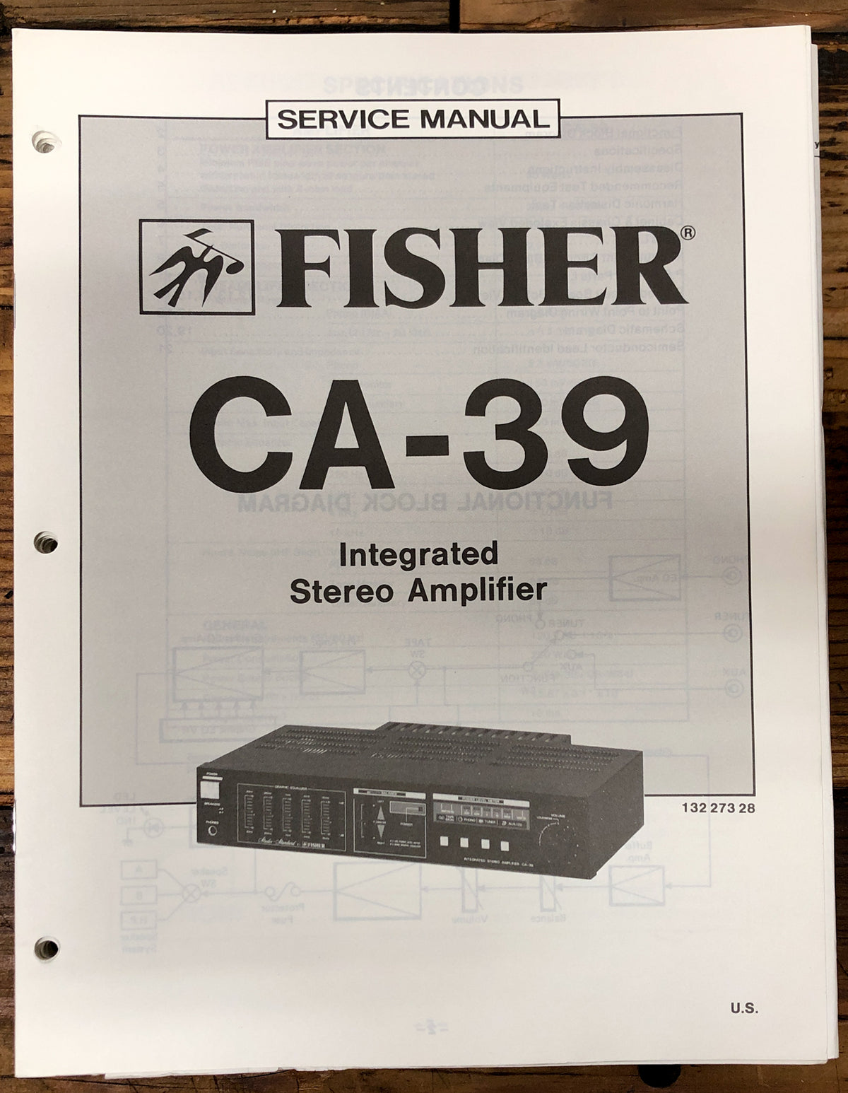 Fisher CA-39 Amplifier  Service Manual *Original*