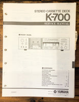 Yamaha K-700 Cassette  Service Manual *Original*