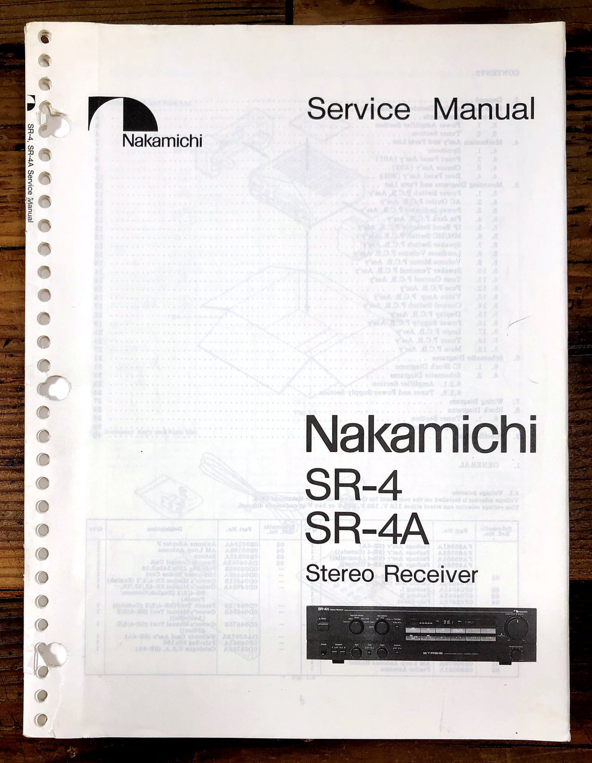 Nakamichi SR-4 SR-4A Stereo Receiver Service Manual *Original*