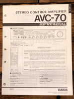 Yamaha AVC-70 Amplifier  Service Manual *Original*