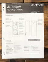 Kenwood JL-865AV Speaker  Service Manual *Original*