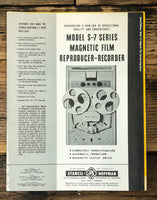 Stancil Hoffman Model S-7 Reproducer / Recorder 3 pg Brochure  *Original*