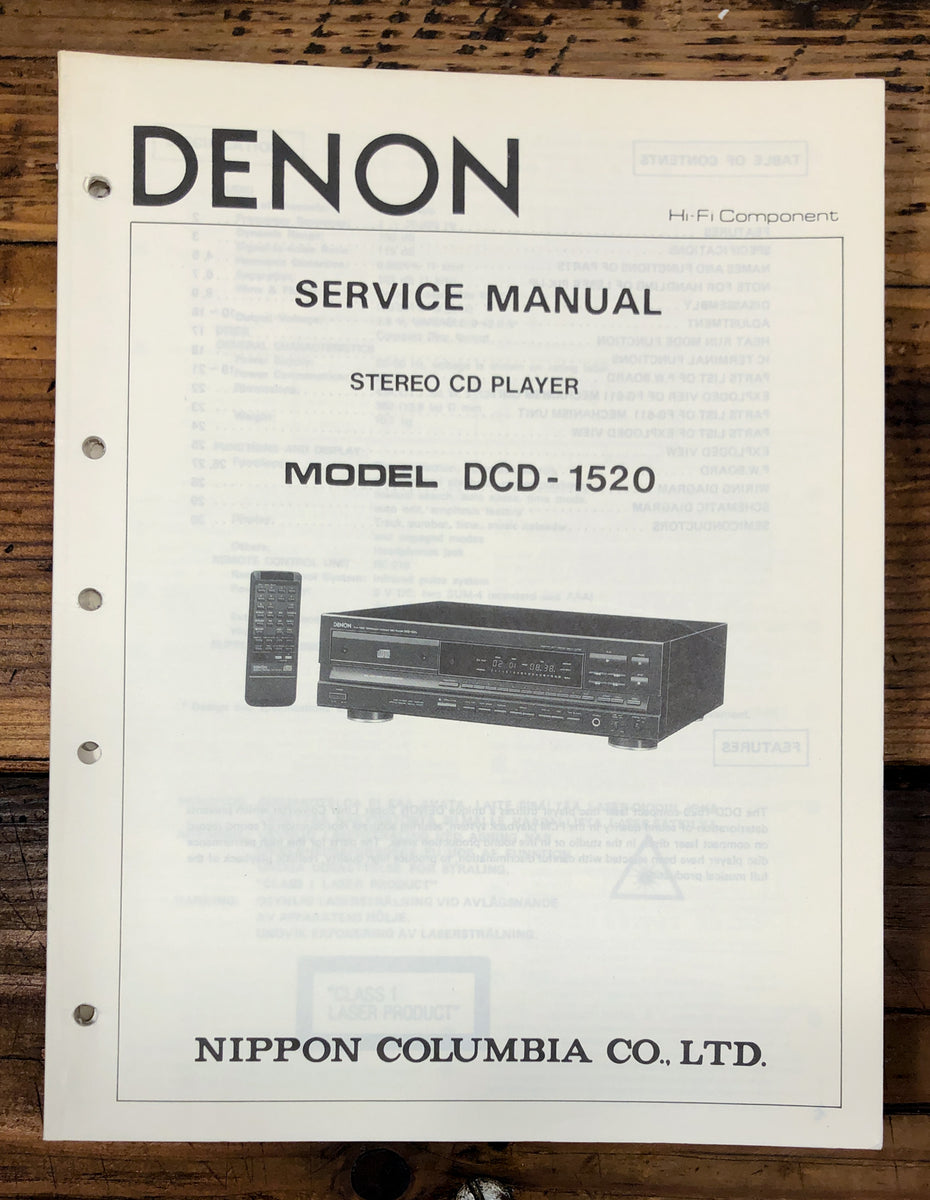CD Player Service Manual *Original* – Vintage Audio Store - Vintage ...