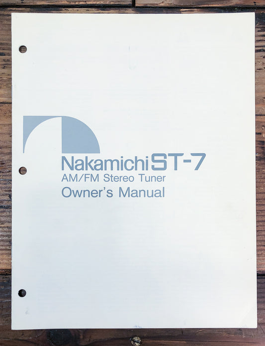 Nakamichi ST-7 Tuner Service Manual *Original*