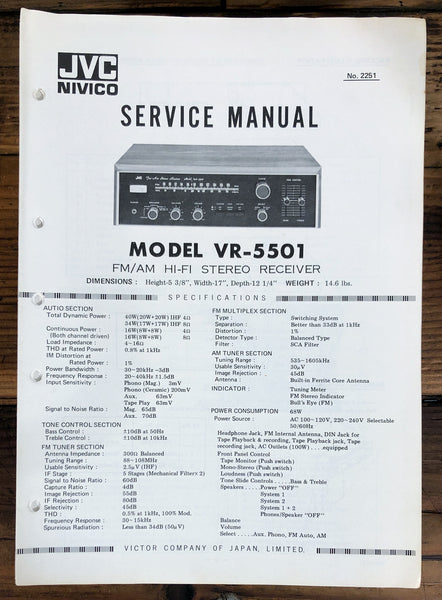 JVC VR-5501 Receiver  Service Manual *Original*