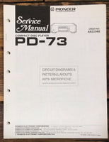 Pioneer PD-73 CD Player  Service Manual *Original*