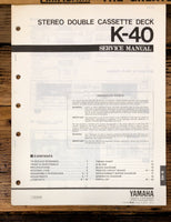 Yamaha K-40 Cassette  Service Manual *Original*