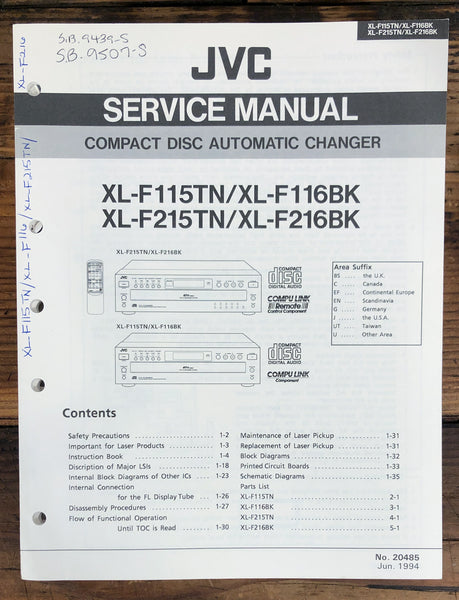 JVC XL-F115 -F215 -F116 -F216 CD Player  Service Manual *Original*