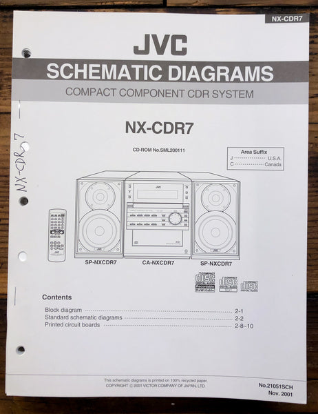 JVC NX-CDR7 Stereo Schematic Diagram Service Manual *Original*