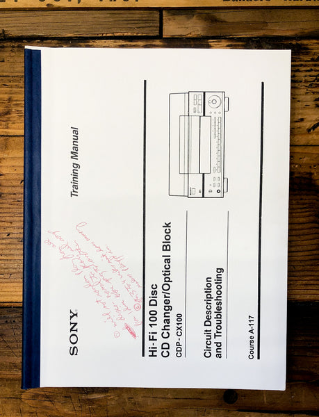 Sony CDP-CX100  Circuit Description & Troubleshooting Service Manual *Original*