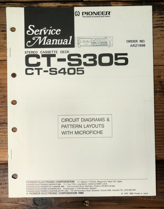 Pioneer CT-S305 CT-S405 Cassette Deck Service Manual *Original*