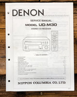 Denon UD-M30 CD Receiver  Service Manual *Original*