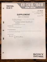 Sony KV-1742R KV-1942R KV-2142R Television / TV  Service Manual *Original*