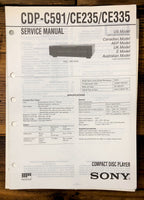 Sony CDP-C591 -CE235 -CE335 CD Player  Service Manual *Original*