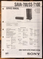 Sony SAVA-700 SS-T100 Speaker  Service Manual *Original*