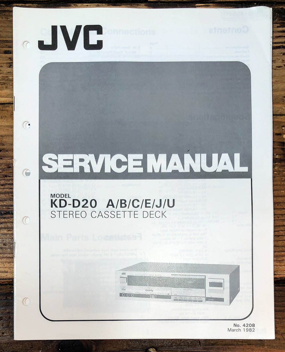 JVC KD-D20 Cassette Service Manual *Original*