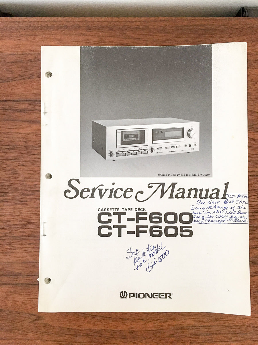 Pioneer CT-F600 CT-F605 Cassette Service Manual *Original*