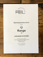 REL Acoustics Q Range  Subwoofer 2 Owner / User Manual *Original*