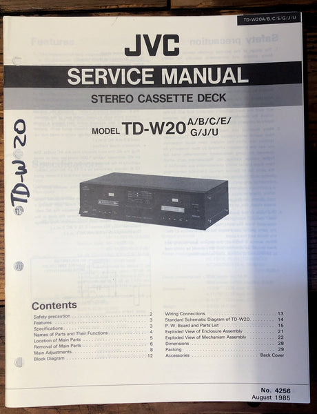 JVC TD-W20   Service Manual *Original*