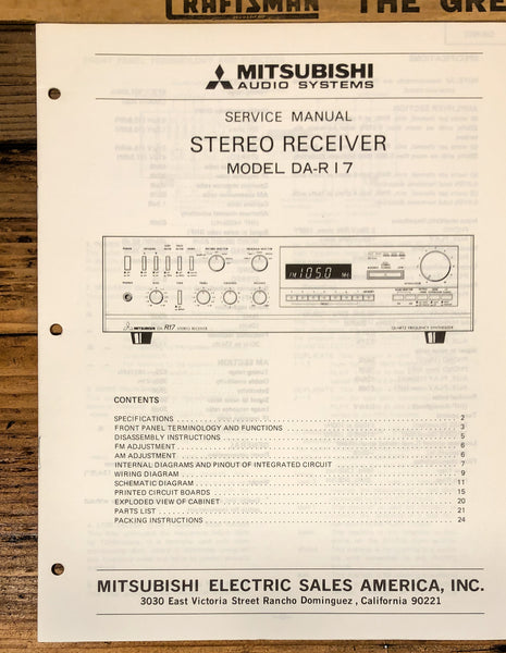 Mitsubishi DA-R17 Receiver  Service Manual *Original*