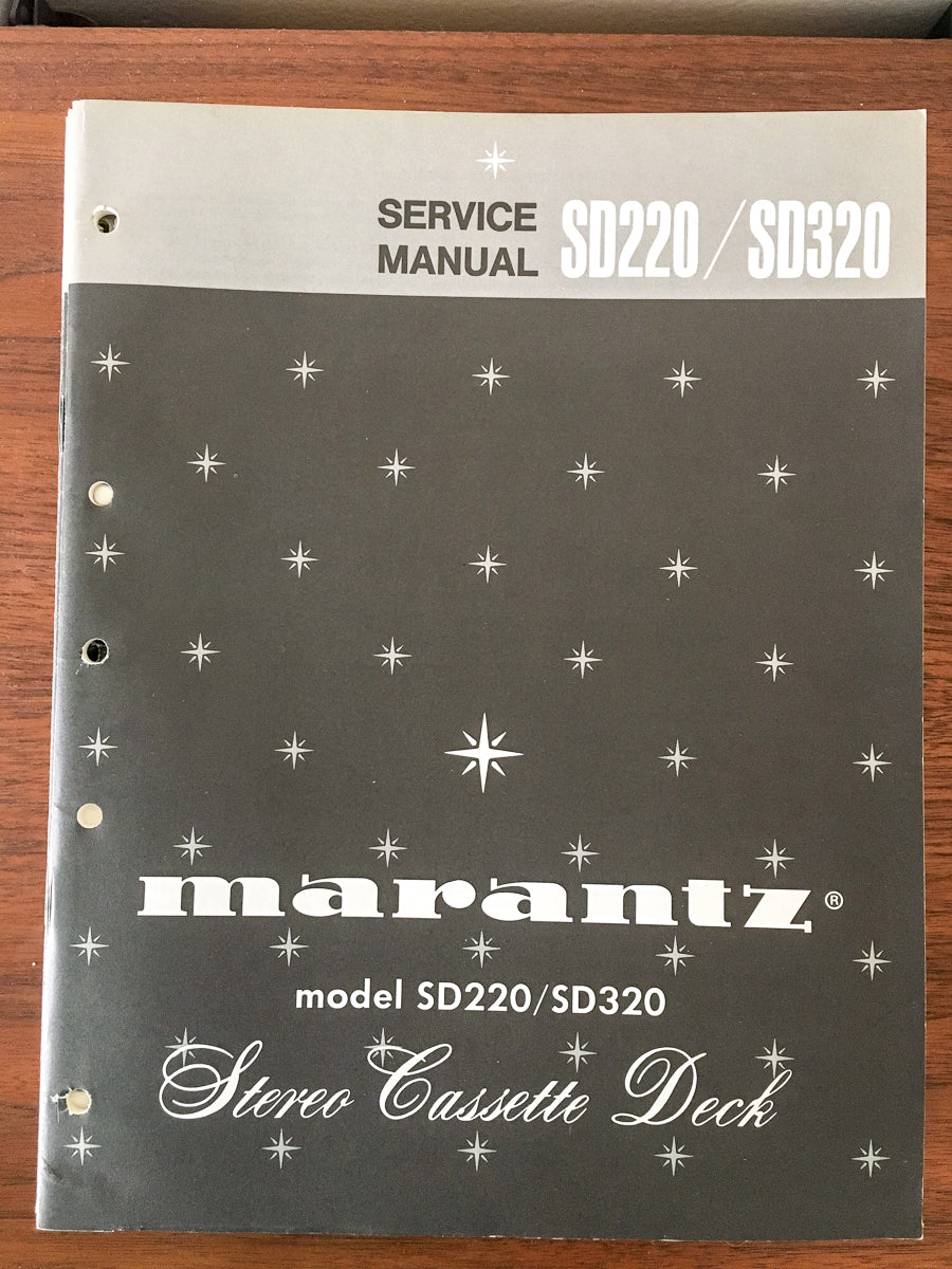 Marantz SD-220 SD320 Cassette Deck Service Manual *Original*