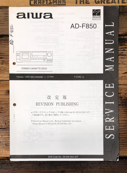 Aiwa AD-F850 Cassette  Service Manual *Original*