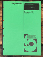 Bang Olufsen B&O Beosystem 10 Radio Cassette  Service Manual *Original*