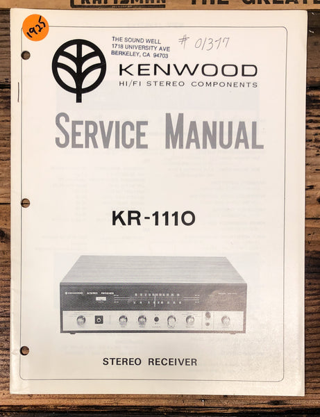 Kenwood KR-1110 Receiver  Service Manual *Original*