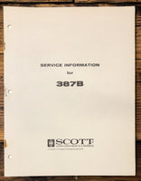 Scott Model 387B Receiver  Service Manual *Original*