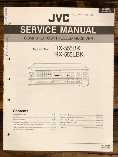 JVC RX-555 BK LBK Receiver  Service Manual *Original*