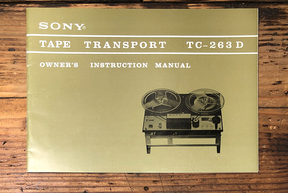 Sony TC-263D Tape Transport Owners / User Manual *Original*